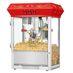 countertop movie night popcorn popper machine-makes approx. 3 gallons per batch- by superior popcorn company- (8 oz., red)