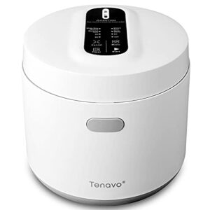 tenavo small rice cooker 3 cups uncooked,1.6l rice cooker small, portable rice cooker small for 2-4 people, mini rice cooker, multi-cooker for brown rice, white rice, quinoa, steel cut oats, and grains, touch control, 400w, black