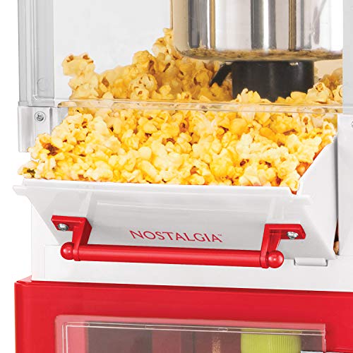Nostalgia Popcorn Maker Machine - Professional Cart With 2.5 Oz Kettle Makes Up to 10 Cups - Vintage Popcorn Machine Movie Theater Style - Red