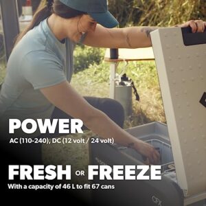 DOMETIC CFX3 45-Liter Portable Refrigerator and Freezer, Powered by AC/DC or Solar