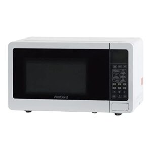 west bend wbmw71w microwave oven 700-watts compact with 6 pre cooking settings, speed defrost, electronic control panel and glass turntable, white