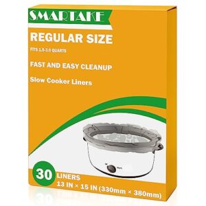 smartake slow cooker liners, crock pot liners 13"x 15" crockpot liners disposable, crockpot bags liners small size fit 1.5qt to 3qt for slow cooker, crockpot, cooking trays, 30 liners