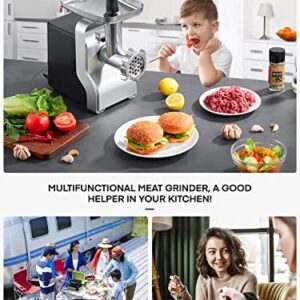 Meat Grinder Heavy Duty, 3000W Max Ultra Powerful, 5 in 1 HOUSNAT Multifunction Electric Meat Grinder, Sausage Stuffer, Slicer/Shredder/Grater, Kubbe & Tomato Juicing Kits, Home Kitchen Use