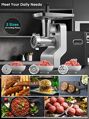 Meat Grinder Heavy Duty, 3000W Max Ultra Powerful, 5 in 1 HOUSNAT Multifunction Electric Meat Grinder, Sausage Stuffer, Slicer/Shredder/Grater, Kubbe & Tomato Juicing Kits, Home Kitchen Use