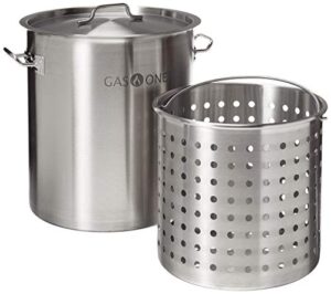 gas one fryer pot 32 quart - all purpose - stainless steel tri-ply bottom with all purpose pot deep fryer steam & boiling basket
