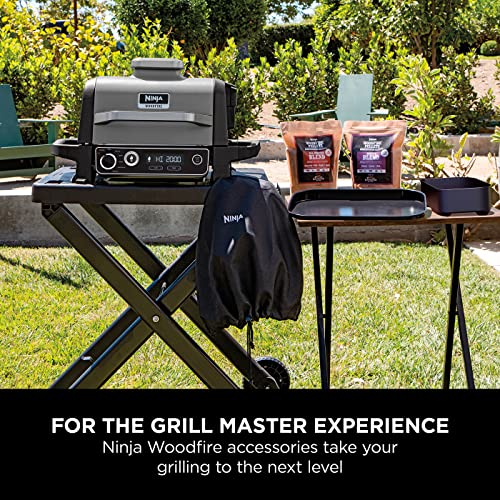 Ninja XSKGRIDPLTEUK Woodfire Flat Plate, Compatible with Ninja Woodfire Electric BBQ Grill (OG700 Series), Ceramic Coating, Non-Stick, Insert, Official Accessory, Black