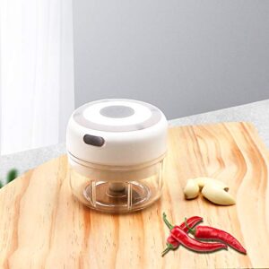 Mini Garlic Chopper, Powerful Garlic Mincer Mini Chopper Electric Food and Onion Chopper Garlic Press Small Food Processor to Chop Fruits Vegetables Garlic Onion for Cocina Accesorios (white)