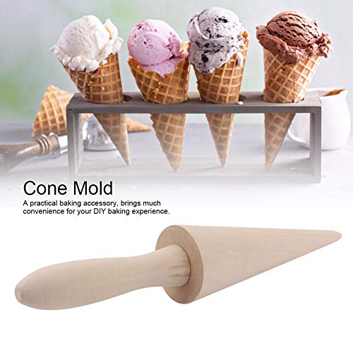 Wood Cone Roller Pizzelle Roller Krumkake Ice Cream Cone Roller Mold Natural Waffle Cone Roller Wooden Mini Waffle Cones Pastry Decorating Baking Tool