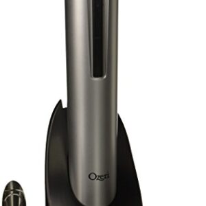 Ozeri Pro Electric Bottle Opener with Wine Pourer, Stopper, Foil Cutter, and Elegant Recharging Stand, Silver