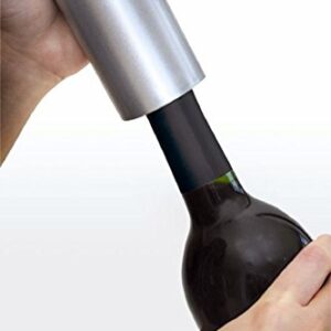 Ozeri Pro Electric Bottle Opener with Wine Pourer, Stopper, Foil Cutter, and Elegant Recharging Stand, Silver