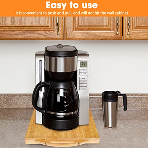 Bamboo Kitchen Appliances Slider,Save Counter Space,Underneath Cabinet Countertop Appliance Sliding Tray for Heavy Espresso Coffee Maker Pot K-Pod Holder Toaster Blender Air Fryer Stand Mixer