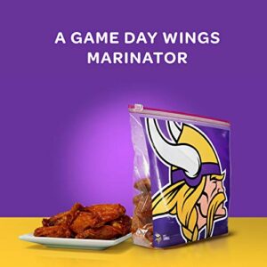 Ziploc Slider Storage Gallon Bag, Great for Grab-and-go Snacking, Tailgating or homegating, 20 Count- NFL Minnesota Vikings