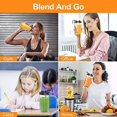 OSEYM Bullet Blender for Shakes and Smoothies,850W Smoothie Blenders for Kitchen,19-In-1 Personal Blender for Protein Frozen Ice Drinks Baby Food with 2 * 20 Oz & 1 * 10 Oz To-Go Cups,BPA-Free (Silver-Black)