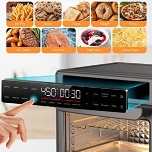 Large Capacity Toaster Oven Countertop, Dishwasher Safe Detachable Panel, 26QT Air Fryer Toaster Oven Combo, Drumstick Grill Accessories, With Ary Fry, Bake, Toast, Bagel, Pizza, Broil, Defrost, BLAZANT T-26