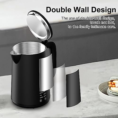 Onlicuf Temperature Control Electric Kettle, 304 Stainless Steel Interior Tea Kettle & Hot Water Boiler with Display, Auto-Off & Boil-Dry Protection, 1.7L, Keep Warm, Fast Boiling, BPA Free.