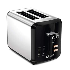 krups kh320d50 my memory digital stainless steel toaster, 7 browning level with personalized setting, black