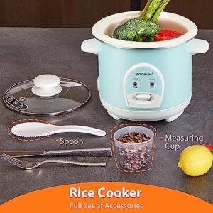 MOOSUM Electric Rice Cooker with One Touch for Asian Japanese Sushi Rice, 3-cup Uncooked/6-cup Cooked, Fast&Convenient Cooker with Ceramic Nonstick inner pot, Stainless Steel Housing and Auto Warmer