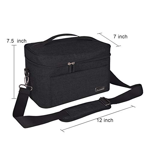 BAGLHER丨Toaster Storage Bag,Carrying Bag,Compatible With Most 2-slice Toasters,With a Front Accessory Bag,Which can Hold Accessories and Jam.Black, 12× 7× 7.5 inches