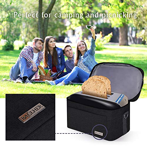 BAGLHER丨Toaster Storage Bag,Carrying Bag,Compatible With Most 2-slice Toasters,With a Front Accessory Bag,Which can Hold Accessories and Jam.Black, 12× 7× 7.5 inches