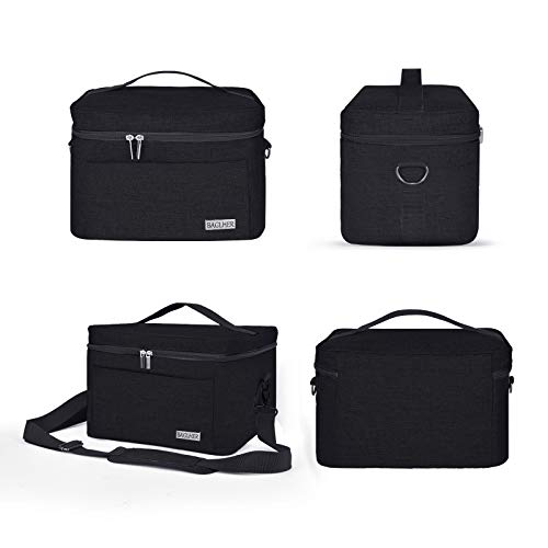 BAGLHER丨Toaster Storage Bag,Carrying Bag,Compatible With Most 2-slice Toasters,With a Front Accessory Bag,Which can Hold Accessories and Jam.Black, 12× 7× 7.5 inches