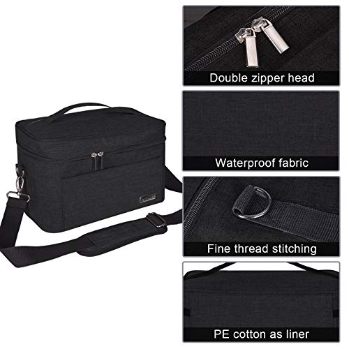 BAGLHER丨Toaster Storage Bag,Carrying Bag,Compatible With Most 2-slice Toasters,With a Front Accessory Bag,Which can Hold Accessories and Jam.Black, 12× 7× 7.5 inches