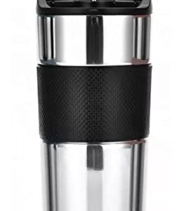 JavaSun French Press Travel Mug 16oz, Large Deluxe Coffee and Tea maker (Black)