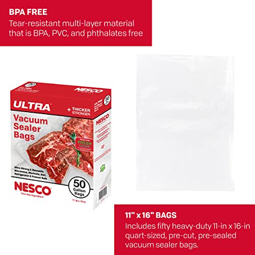 Nesco Heavy Duty Vaccum Sealer Bags- Gallon 50 Count