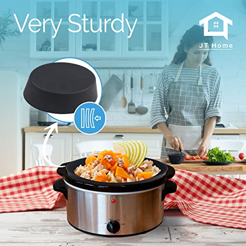 JT Home Silicone Crockpot Liner - Reusable Crockpot Liner for Large Slow Cookers, Compatible with 6 Quart Crockpot to 8 Quart Crockpot - Dishwasher-Safe & Leakproof Silicone Slow Cooker Liner - Black