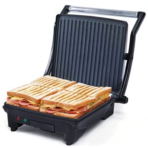 soseki panini press, 1500w heat fast non-stick panini maker, multi-functional 180-degree opening design panini press sandwich maker