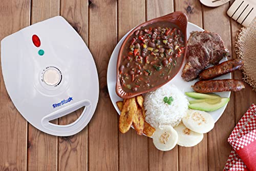 Arepa Maker and Mini Pancake Maker by StarBlue with FREE Arepa Recipes eBook - Quick and Electric Arepa Maker making 5 Venezuela and Colombia styles Arepas in 6 minutes AC 120V 60Hz 1200W