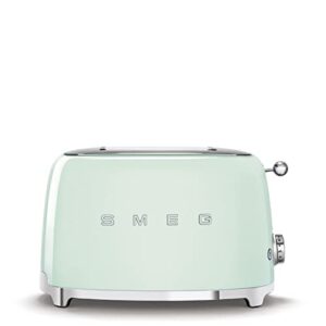 smeg tsf01pgus 50's retro style aesthetic 2 slice toaster, pastel green