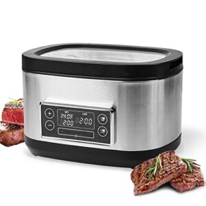 mono-gatari sous vide machine, sous vide precision cooker, 8 quart sous vide cooker with led touchscreen,stainless steel ultra-quiet fast-heating immersion circulator precise cooker with accurate temperature and timer control,water bath cooker with recipe