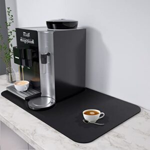 fumax coffee mat, 16”x32” large coffee maker mat for countertop, absorbent & hide coffee stains coffee bar mat, non-slip rubber backed, coffee bar accessories fit under coffee maker machine