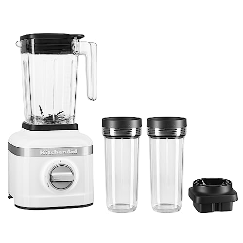 KitchenAid K150 3 Speed Ice Crushing Blender with 2 Personal Blender Jars - KSB1332Y - White