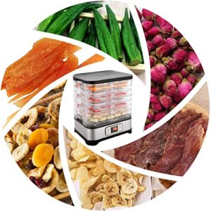 Food Dehydrator Machine, with Fruit Roll Sheet + 8 Trays + 400W Digital Timer and Temperature Control (95ºF-158ºF), for Jerky/Meat/Beef/Fruit/Vegetable, BPA Free