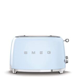 smeg tsf01pbus 50's retro style aesthetic 2 slice toaster, pastel blue