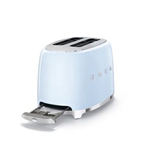 Smeg TSF01PBUS 50's Retro Style Aesthetic 2 Slice Toaster, Pastel Blue