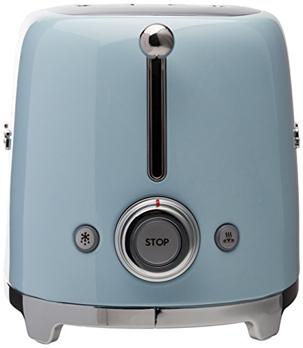 Smeg TSF01PBUS 50's Retro Style Aesthetic 2 Slice Toaster, Pastel Blue