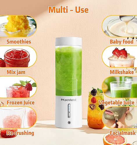 Portable Blender for Shakes and Smoothies, 20000rpm Ultra-Sharp 6 Blades Personal Mini Blender, 16 Oz BPA Free Mixing Juicer Rechargeable 4000mAh Electric Blender Bottles for Traveling, Gym, Office