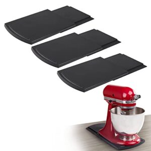 kitchen appliance sliding tray, bruvoalon coffee slider, sliding tray for coffee maker, kitchen aid mixer, blenders and air fryer, appliance slider for coutertop with rolling wheels (3 pack)