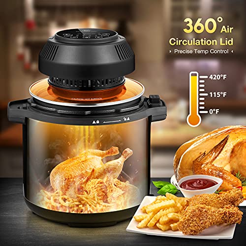 Air Fryer Lid CSS 8 in 1 Air Fryer Lid, 1000W Powerful Pressure Cooker Lid, Air Fryer