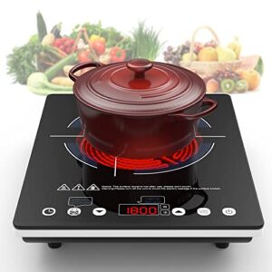 vbgk electric ceramic cooktop, electric stove top with touch control, 9 power levels, kids lock & timer, hot surface indicator, overheat protection,110v induction cooktop