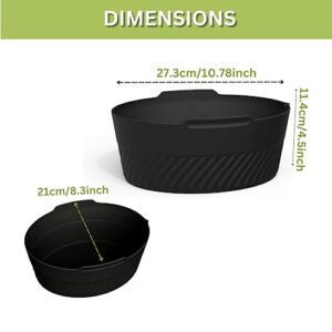 Black Silicone Crock Pot Liners 5-6QT, Non-Stick, Reusable and Food-grade Slow Cooker Liner Foldable Collapsible Single Grid Liners for Crock Pot Reusable, Food Grade Safe & Leak Proof