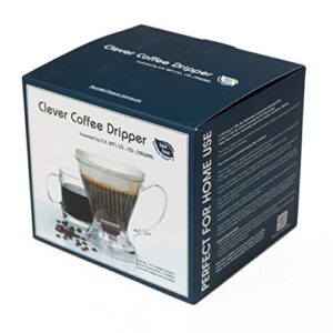 Clever Coffee Dripper and Filters, Large 18 oz, Original Classic Design, Safe BPA Free Plastic, Clever dripper coffee maker, drip coffee maker pour over, Immersion Dripper, Manual Coffee Maker, Includes 100 filters, coaster and lid 18 oz (Java)