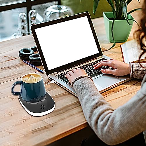 ZIHHO Coffee Mug Warmer, Black Cup Warmer Tea Milk Water Beverage Drink Candle Warmer Electric Plate with Auto Shut Off Smart Temperature Heating Control at 131℉/55℃ for Desk Office Home Use as Gift