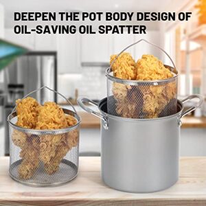 Deep Fryer Pot Stainless Steel Frying Pot With Basket 3L, Asparagus Steamer Pot With Lid, 2 in 1 Fry Pot For French Fries, Chicken, Cooking Vegetables