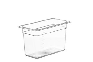 lipavi sous vide container model c5 – 1.75 gallon, 12.7 x 7 inch, height 8 inch. strong, clear polycarbonate. not included: matching l5 rack and lids for virtually any sous vide machine.