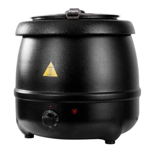 ybsvo 11 qt. round black countertop food/soup kettle warmer - 120v, 400w