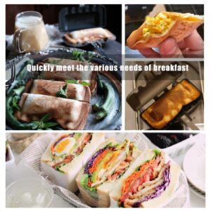 MINILIF Double-Sided Sandwich Baking Pan,Hot Sandwich Maker,Double Sided Frying Pan for Breakfast,Stove Sandwich Maker,Nonstick Sandwich Maker,Hot Dog Toaster(1PCS)
