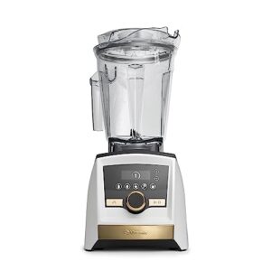 vitamix a3500 ascent series smart blender, professional-grade, 64 oz. low-profile container, white with gold accents